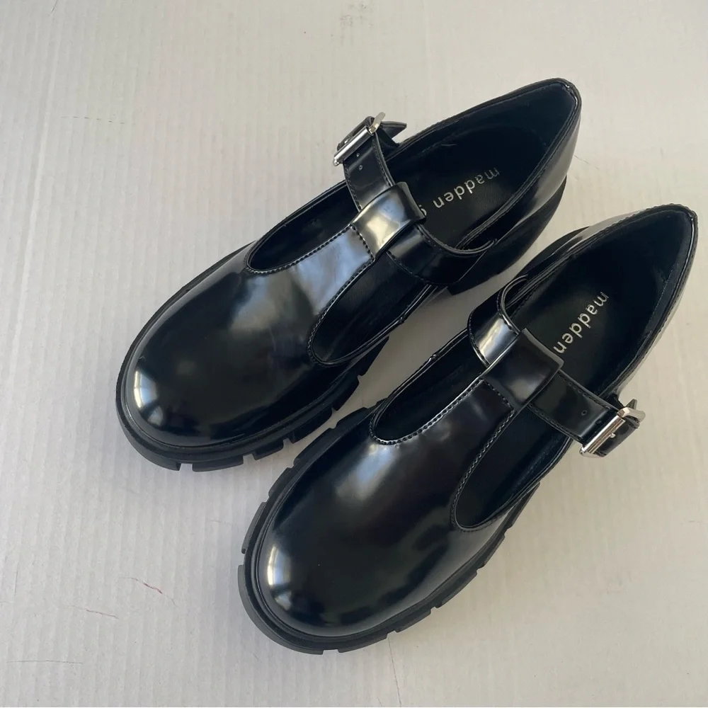 Madden Girl Black Platform Mary Janes